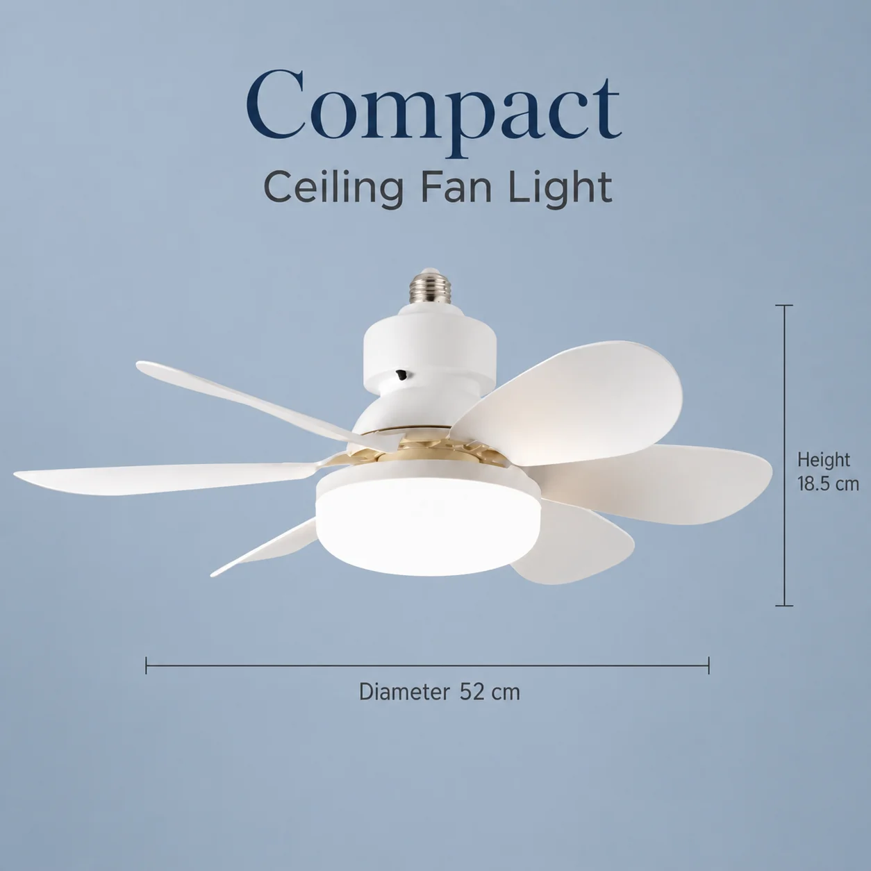 LED E27 Deckenventilatorleuchte 40W 2-in-1 dimmbare Ventilatorlampe mit Fernbedienung AC85-265V für Wohnzimmer, Arbeitszimmer, Schlafzimmer, Zuhause