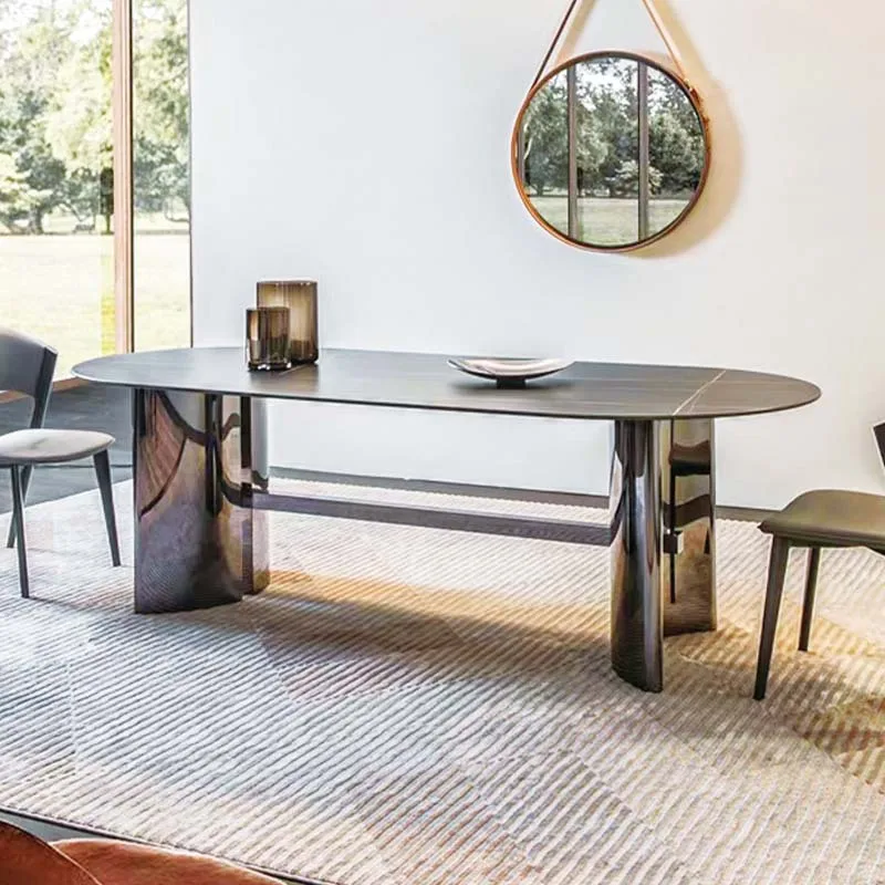 Mirror Stainless Steel Slate Table Legs Hardware Table Legs Bracket Marble
