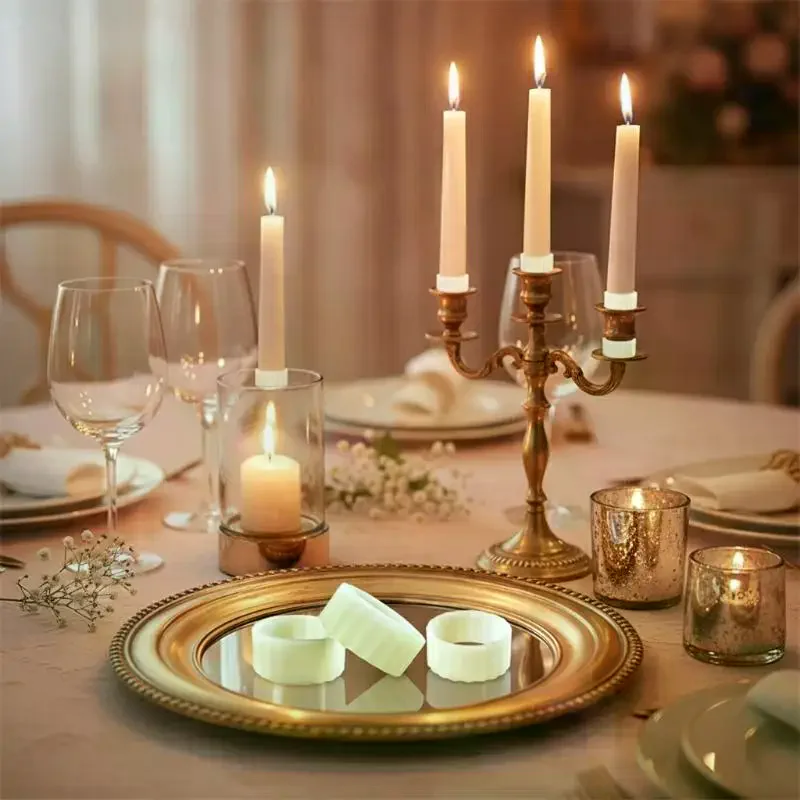 5/10pcs Silicone Candle Holders Stabilizing Sleeves, Prevent Slipping & Wax Drips, Stabilize Tapered & Pillar Candles