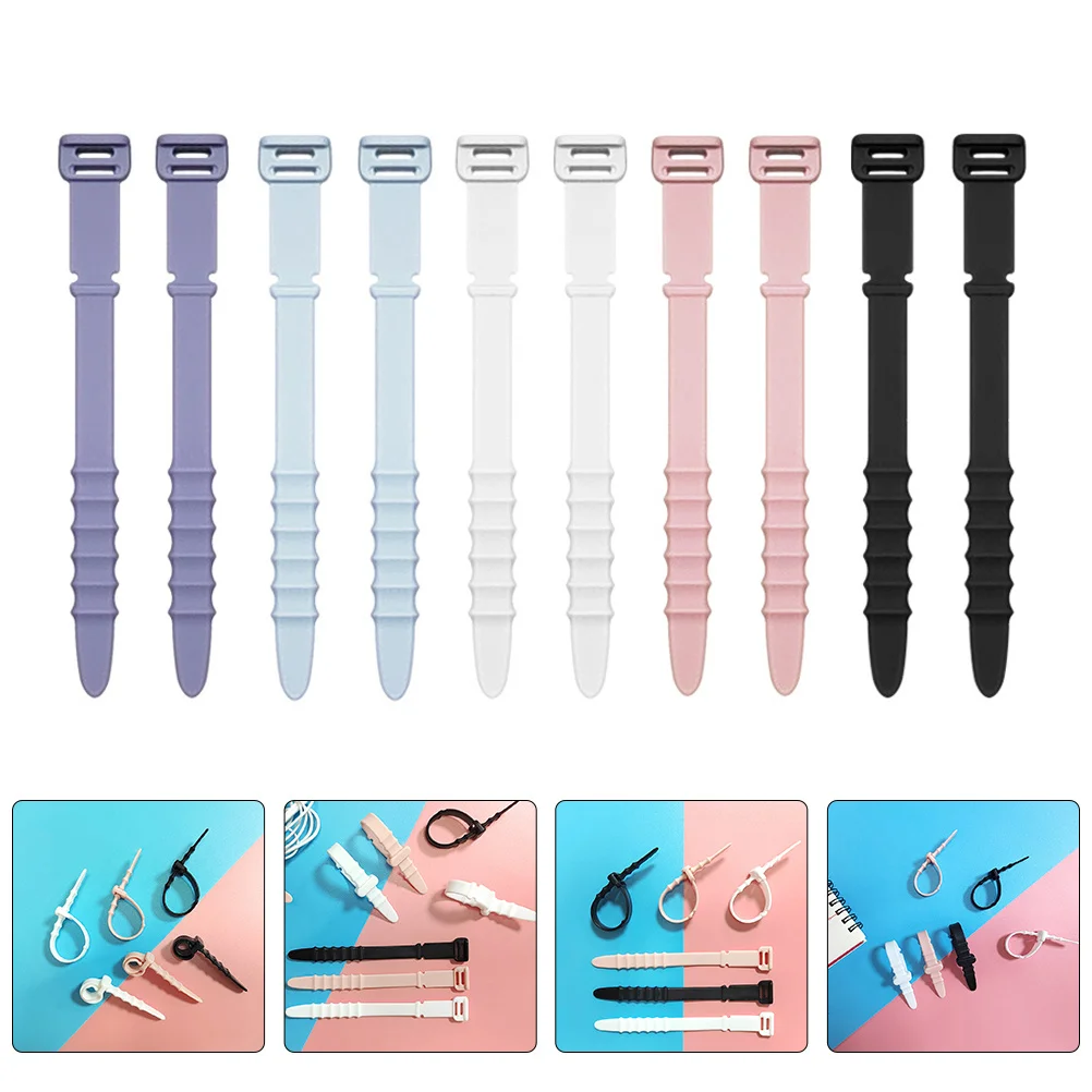 

20Pcs Silicone Wire Organizer Strong Practical Cable Ties for Organizing Electronics Cords and Daily Necessities