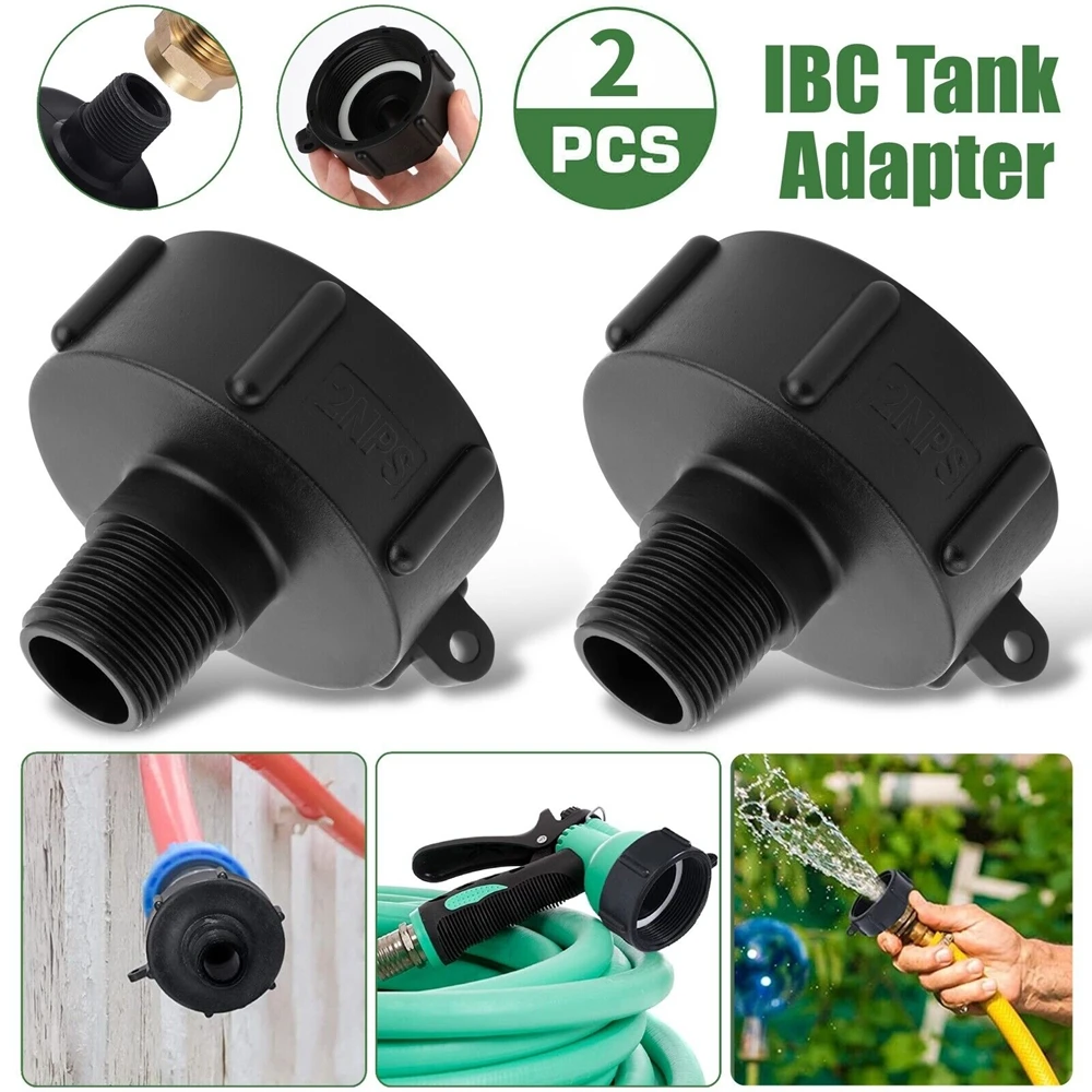 

IBC Tote Tank Water Adapter Fine Thread 2" Drain Plug Connector For Garden Hose