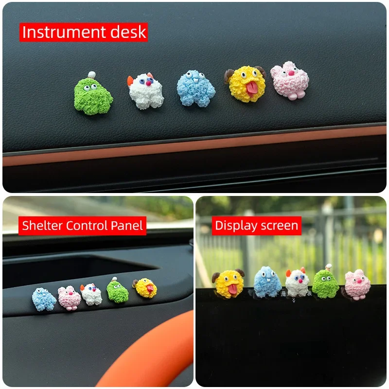 Car Cartoon Display Figure Big Eye Figure Center Console Rearview Mirror Window Side Decorative Car Decoration