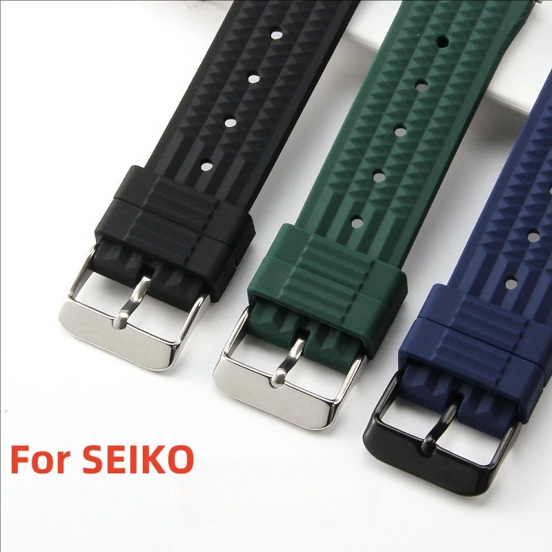 20mm 22mm Silicone Watch Band For SEIKO 5 SRPD63K1 Prospex Sports Series Waterproof  Watch Strap Bracelet