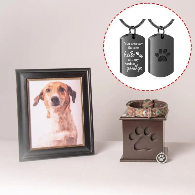 Pet Remembrances Urn Necklace Paws Design Cremation Jewelry For Ashes Keepsakes Y5GB