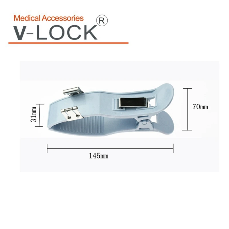 V-LOCK Nickel-plated  EKG clamp,3.0&4.0 double purpose,bule col