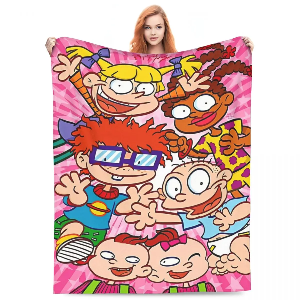 Rugrat Cartoon Anime Blanket Accessories For Bed Cozy Blankets and Throws Winter Gifts for Her