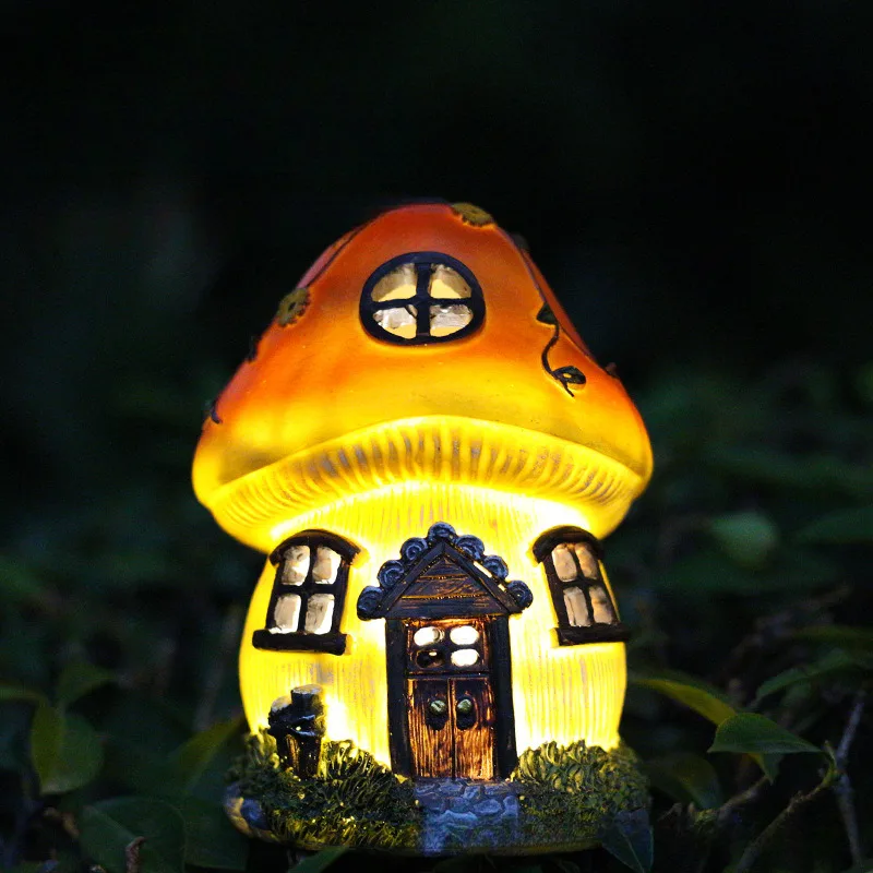 

Solar Powered Mushroom House Shaped Light Waterproof Outdoor Garden Decoration Lawn Lighting Ornament For Courtyard Pathway