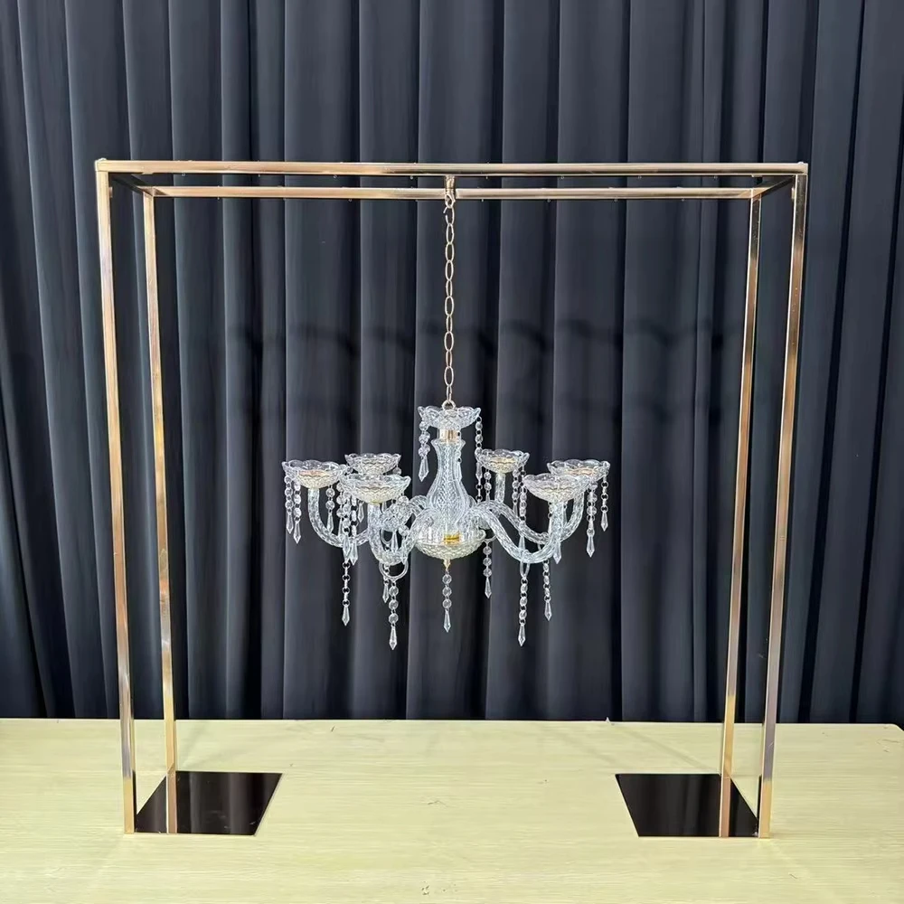 5 Stück Goldene Geometrische Blumenständer für Hochzeitstischdekorationen, Luxuriöse Geburtstagsparty-Deko, Eisenvase für Eventdekorationen – Detail 5