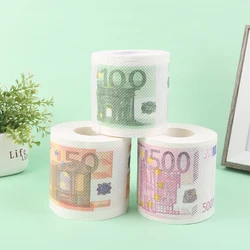 1 Roll 50/100/500 EUR Bill Toilet Paper Decoration for Home Rolling Paper Holder Toilet Tissue Funny Gift