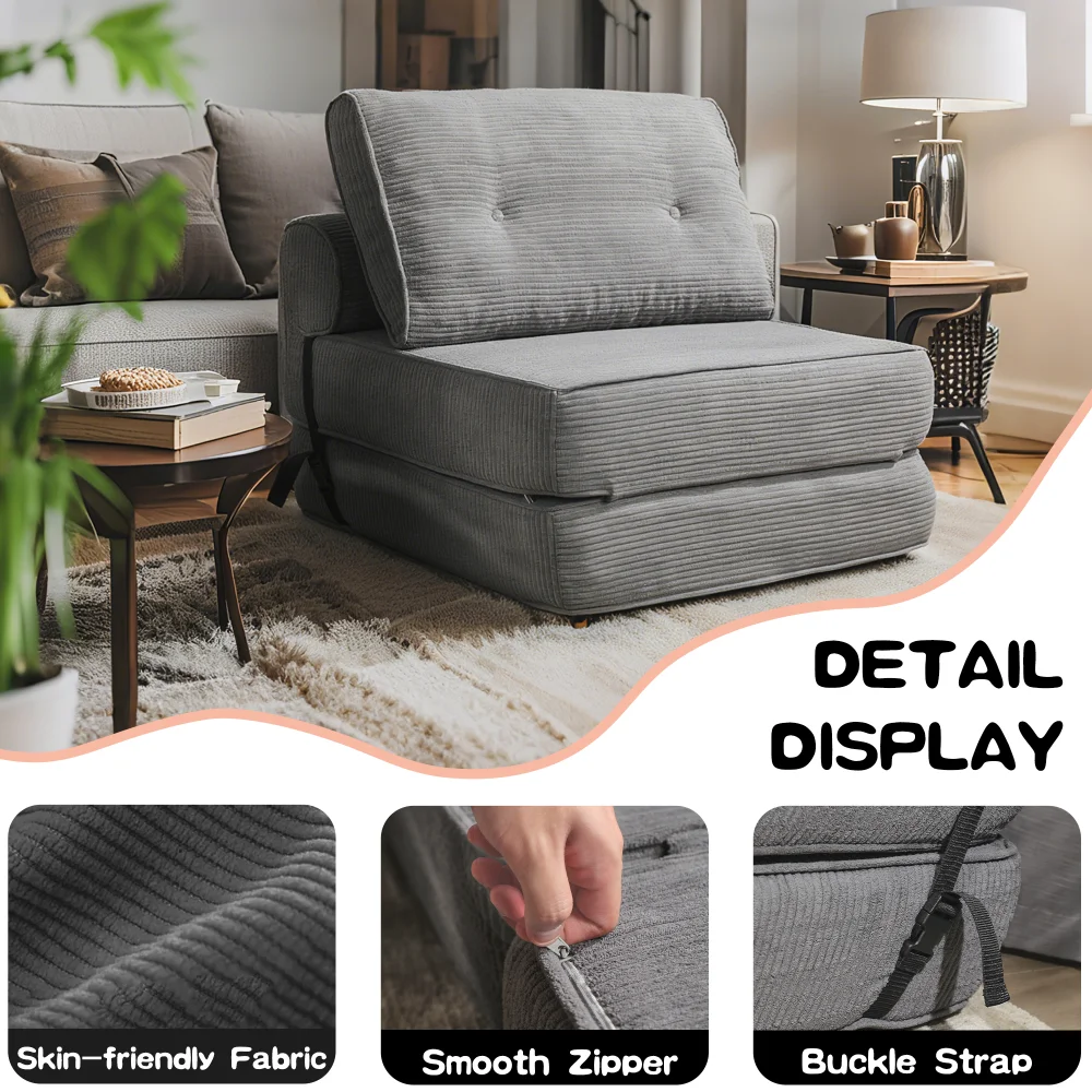 سرير أريكة ضغط مفرغ مقاس 63 بوصة، مرتبة نوم قابلة للطي لغرفة المعيشة والمكتب المنزلي وسرير الضيوف والشقة
