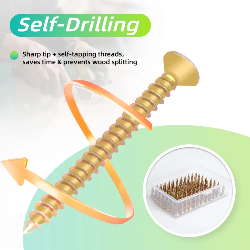 100PCS High-Quality M3.5 Self-Tapping Screws - Durable, Corrosion-Resistant, Precision Threads for Wood, Metal, and Plastic