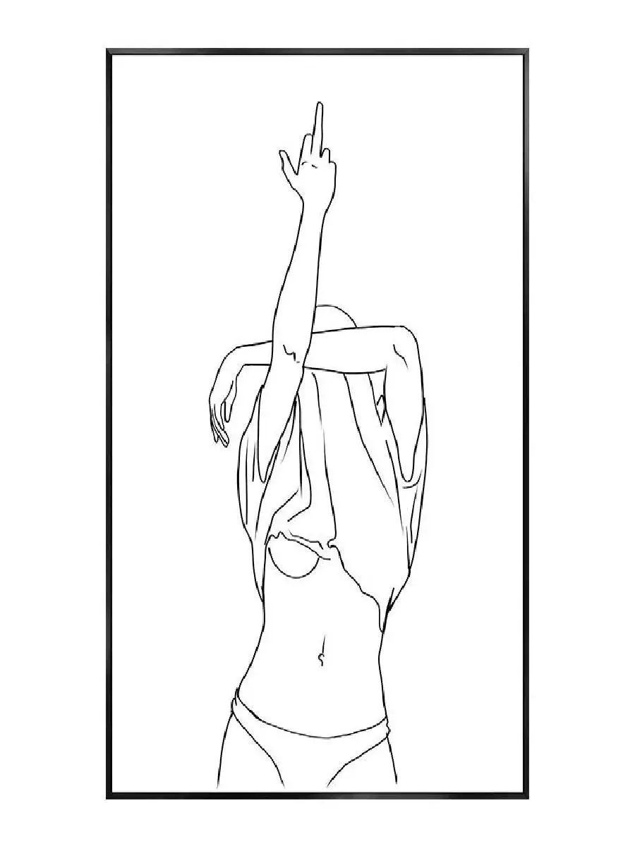 Get Naked Relax Bathroom Poster  Minimalist Black  White Line Art Woman Drawing Canvas Wall Decor