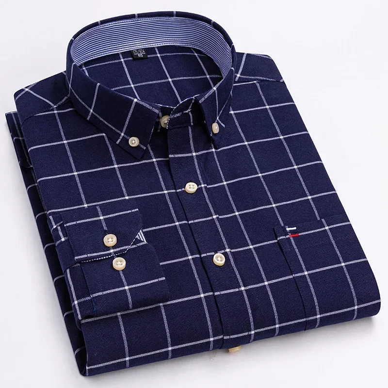 New in shirt Plus size 7XL100%cotton Oxford long-sleeve shirts for men slim fit formal casual fashion korean popular clothes