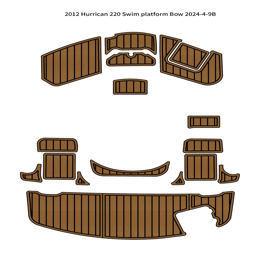 

2012 Hurricane 220 Swim platform Bow Pad Boat EVA Foam Teak Deck Flooring Mat SeaDek MarineMat Gatorstep Style Self Adhesive