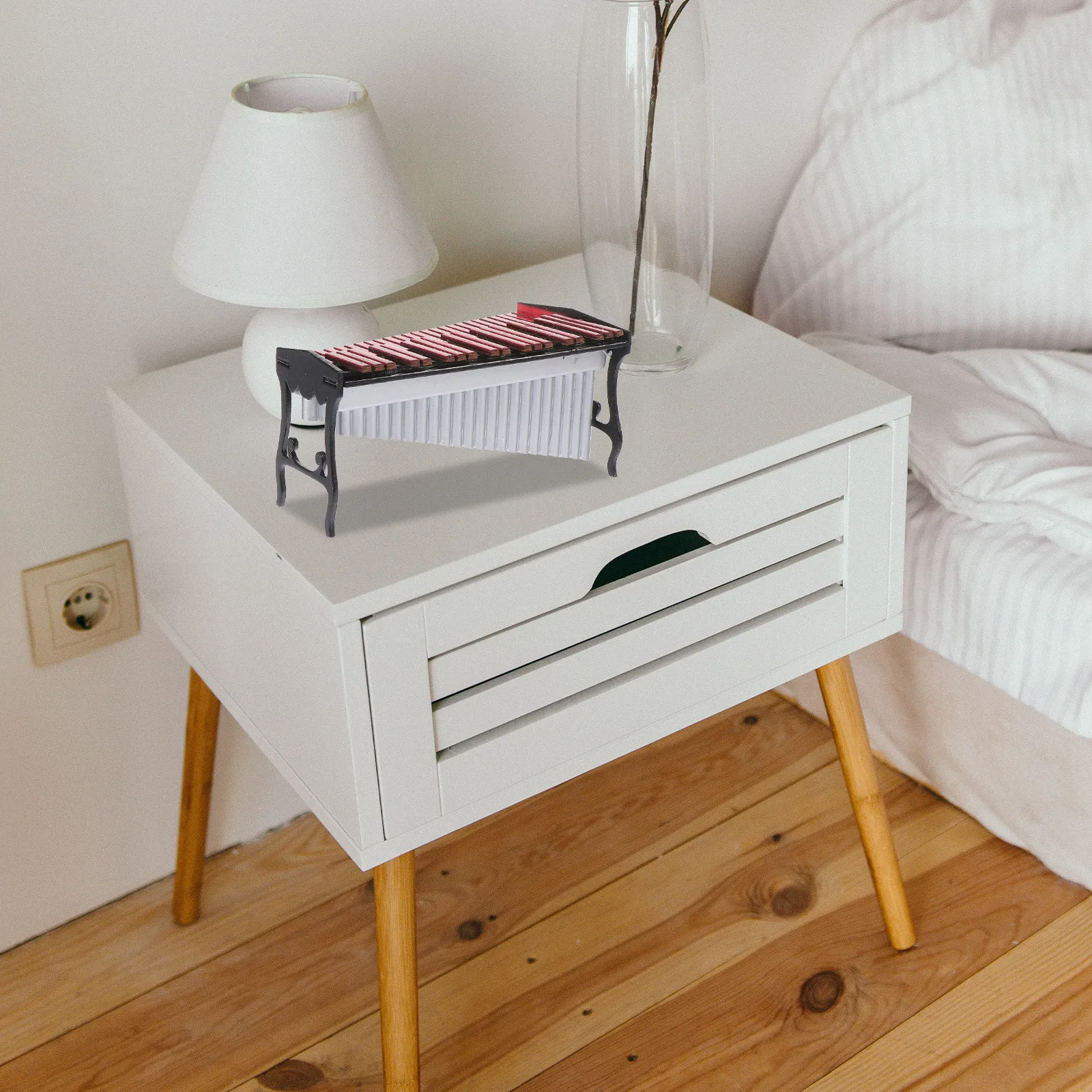 

1Set Marimba Ornament Mini House Decor Miniature Resin Music Instrument Desktop Decoration Mini Landscape Percussion Instrument