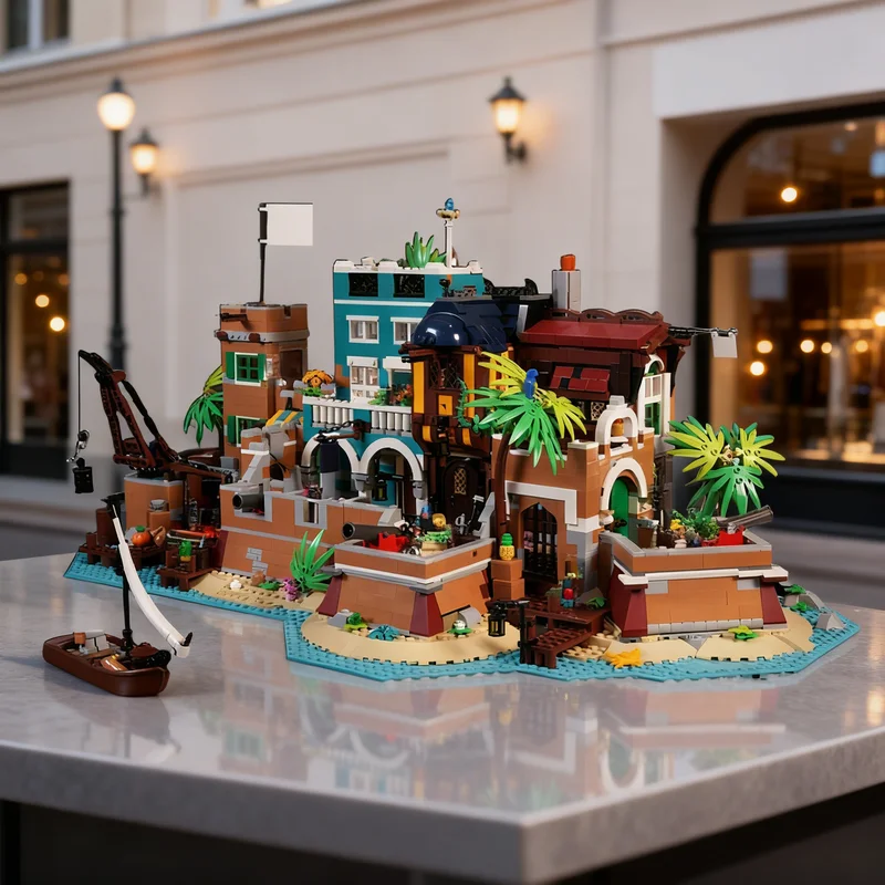 

3247pcs MOC The Pirate Port Of Nassau Pirates Model Building Blocks Creative Display Gift Collectible Decor Kids Premium Adult
