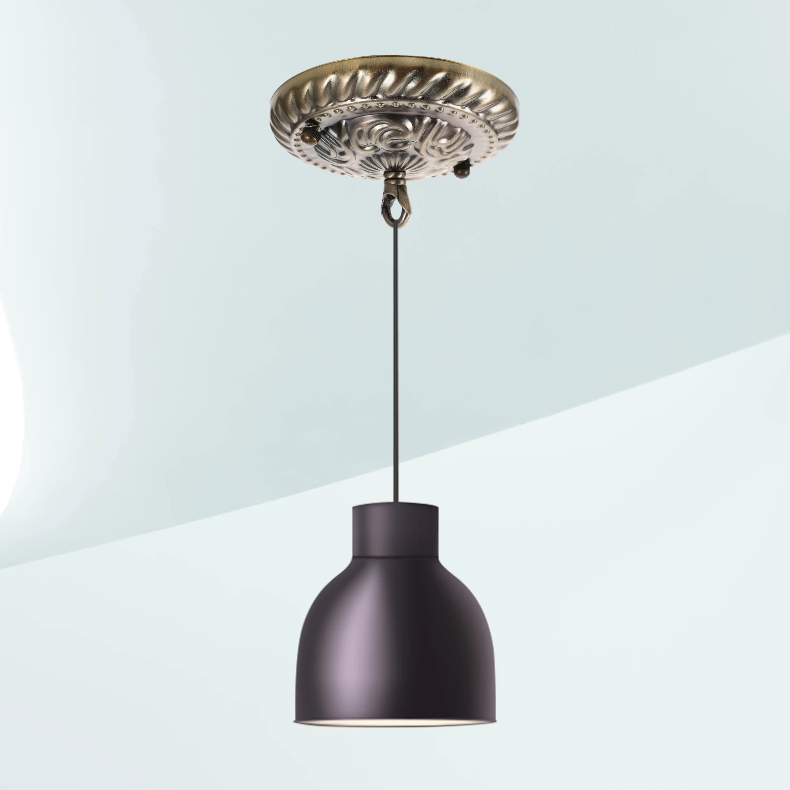 

Heavy Duty Iron Chandelier Canopy Dark Brown Cover Plate Vintage Light Mounting Bracket Pendant Lantern Decor