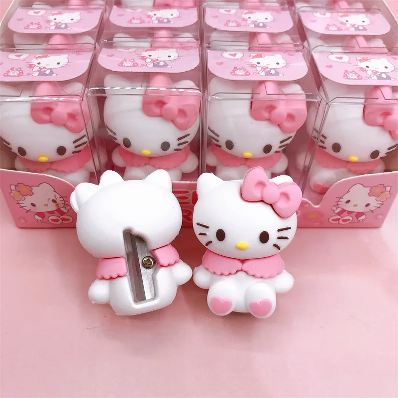 

Kawaii Sanrio Modeling Pencil Sharpener Hello Kittys Accessories Cute Anime Pen Turner Stationery Prizes Toy for Girl Gift