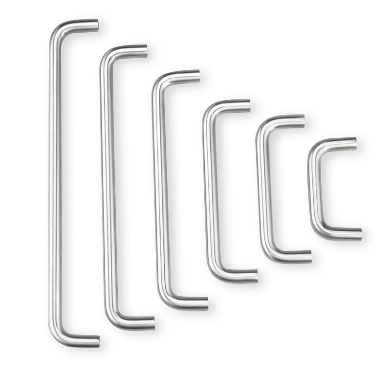 Solid wardrobe door, cabinet handle, drawer handle, 304 stainless steel U-shaped double curved handle