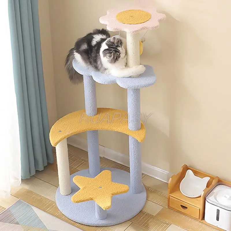 Cat Tree Pets Cat Scratcher Tower Home Furniture Cat Scratching Post Climbing Toy Spacious Perch Cat Tree Tall Cat Tower