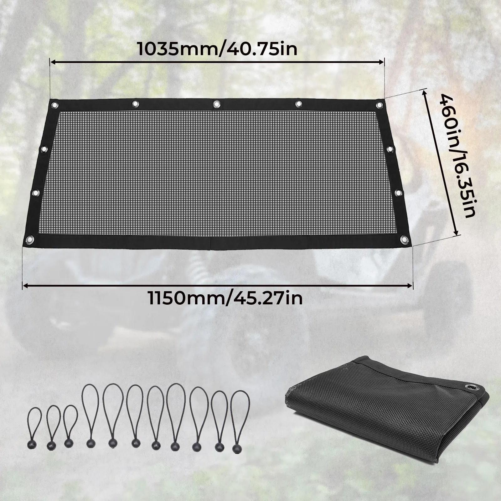 KEMIMOTO UTV Rete morbida per lunotto posteriore compatibile con Polaris RZR PRO XP, RZR PRO XP4 2020-2023 Protezione solare UV