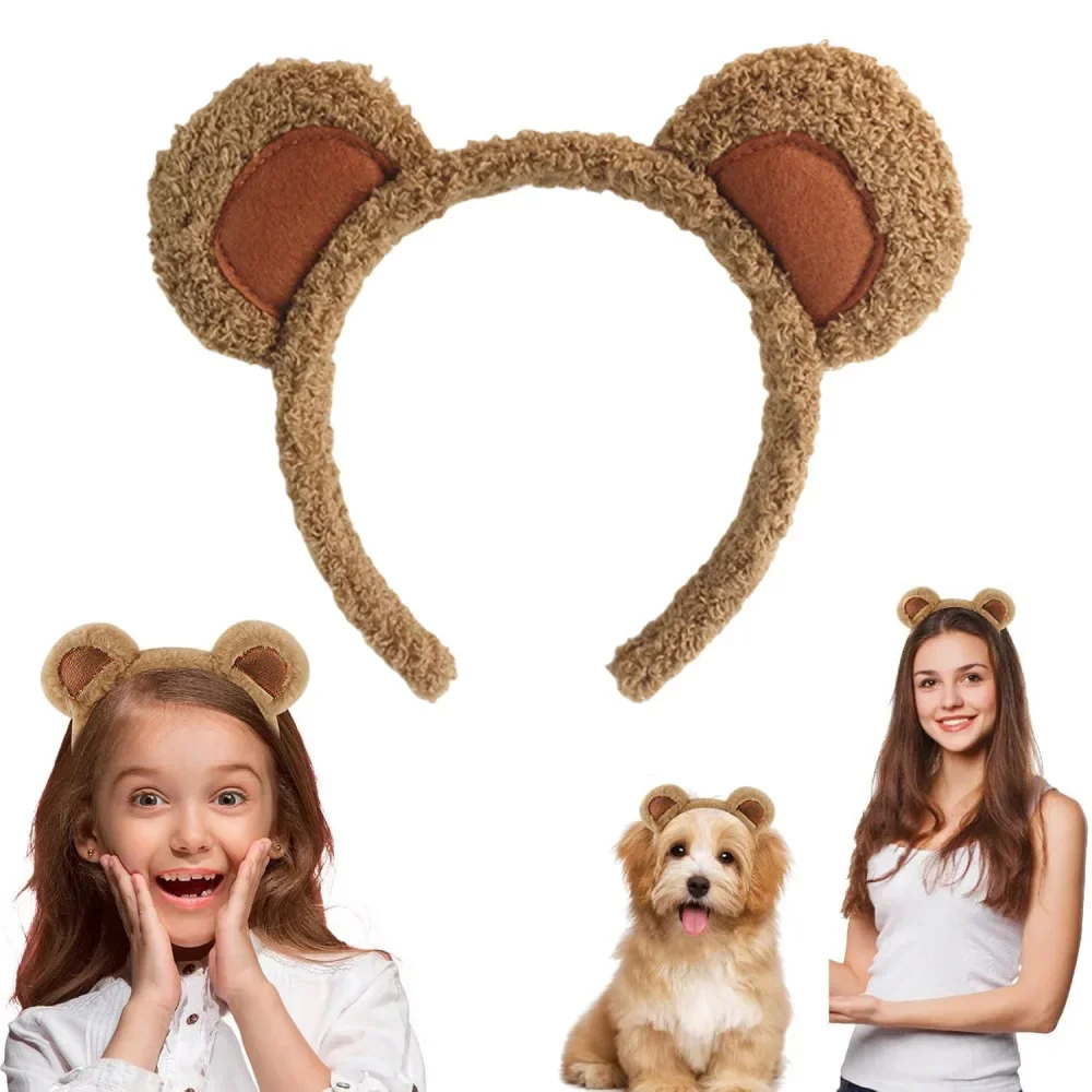 

1 шт. для взрослых и детей. Милая плюшевая повязка на голову с медвежьими ушками – очаровательный аксессуар для волос с героями мультфильмов.