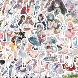 50pcs Cartoon Two-dimensional Cute Lolita Girl Series Stickers Suitable for Desktop Wall Room Decoration DIY Sticker Pack