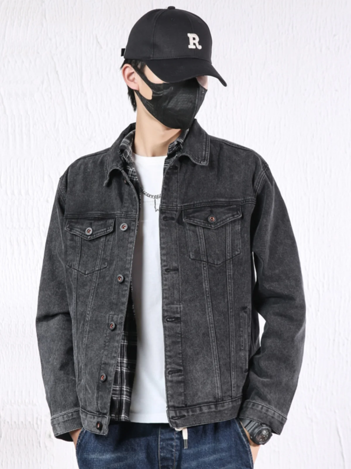 

Мужская джинсовая куртка Slim Fit: новая модель весна-осень, рабочая одежда, модная верхняя одежда с длинными рукавами, повседневный молодежный стиль