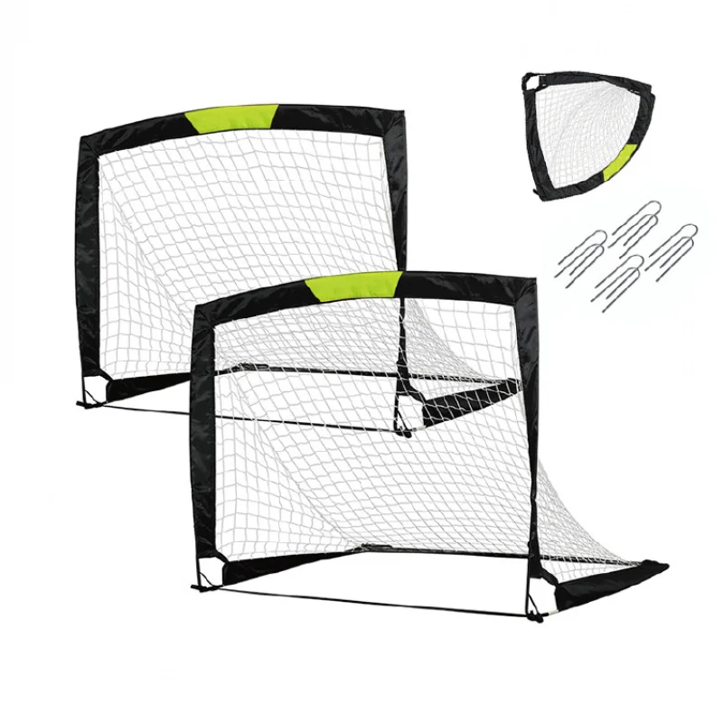 1 Outdoor Pop-up Foldable Soccer Practice Net Soccer Goal Soccer Training Gear (Free 1 Drawstring Bag   4 Ground Spikes)