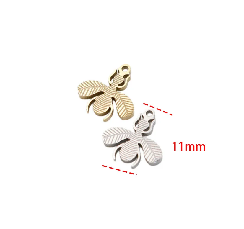5pcs Casting Stainless Steel Fish Rhinestones Charms Pendant Jewelry Accessory DIY Necklace Earrings Bracelets Vacuum PVD Plate view 5