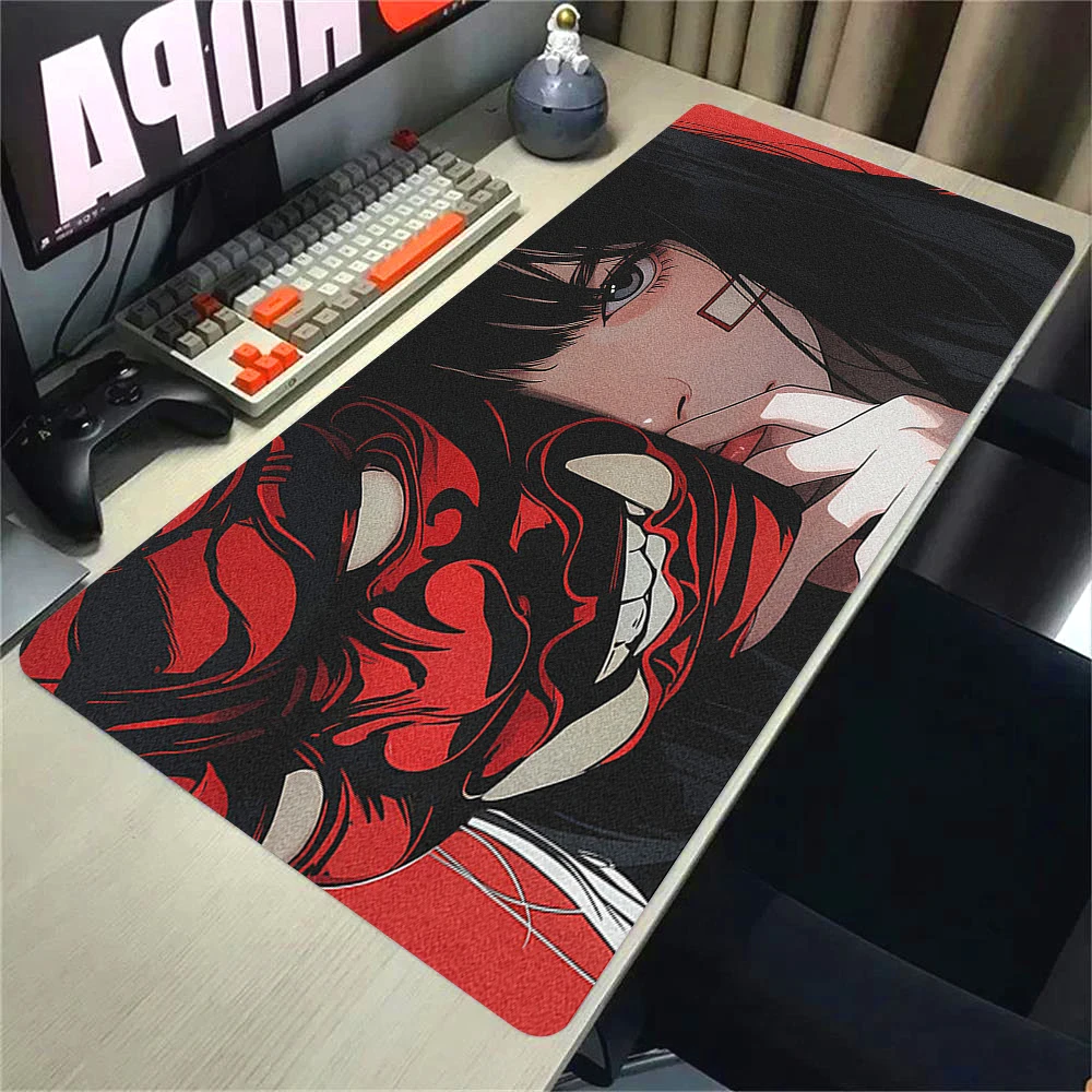 XXL Anime Girl Mouse Pad Gaming Accessories Office Gamer Keyboard Deskmat Non-Slip Laptop Large Rubber Oni Samurai Mask Mousepad