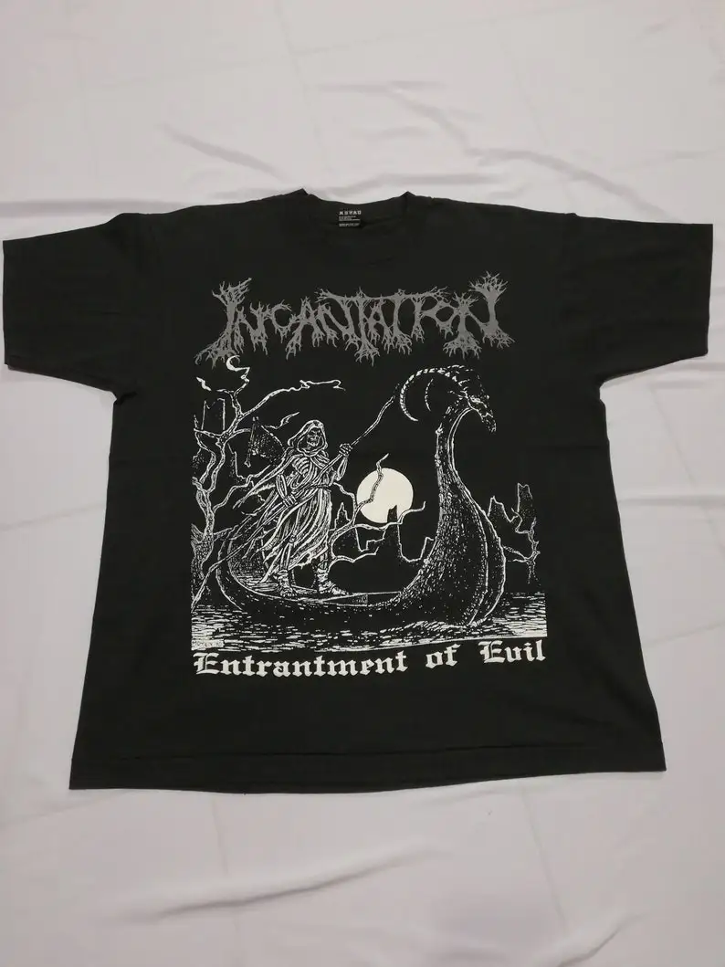 

Винтажная футболка Incantation 90-х годов / Napalm Death / Morbid Angel / Bolt Thrower / Cannibal Corpse / Entombed / Immolation / Darkthr