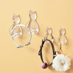 2 Pcs Hooks Cute Room Decor Cat Hook Wall Keychain Coat Hook Home Decoration Solid Colors Hook Hanger Kitchen Accessories