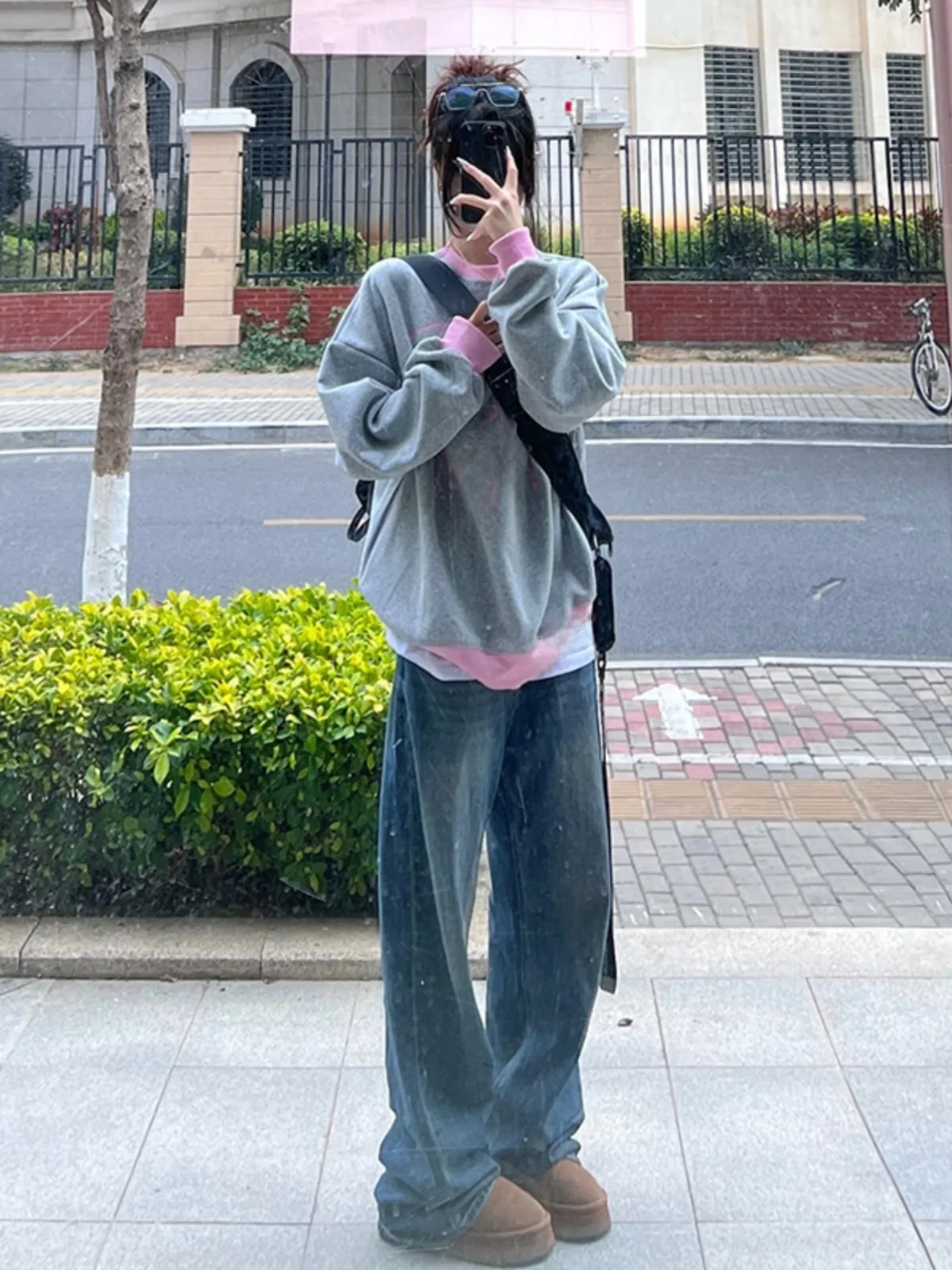 

Cleanfit Deep Blue Men's Straight Leg Jeans Trendy Wide Leg Pants High Street Vibe Casual Wear Spring Season Youth Faion