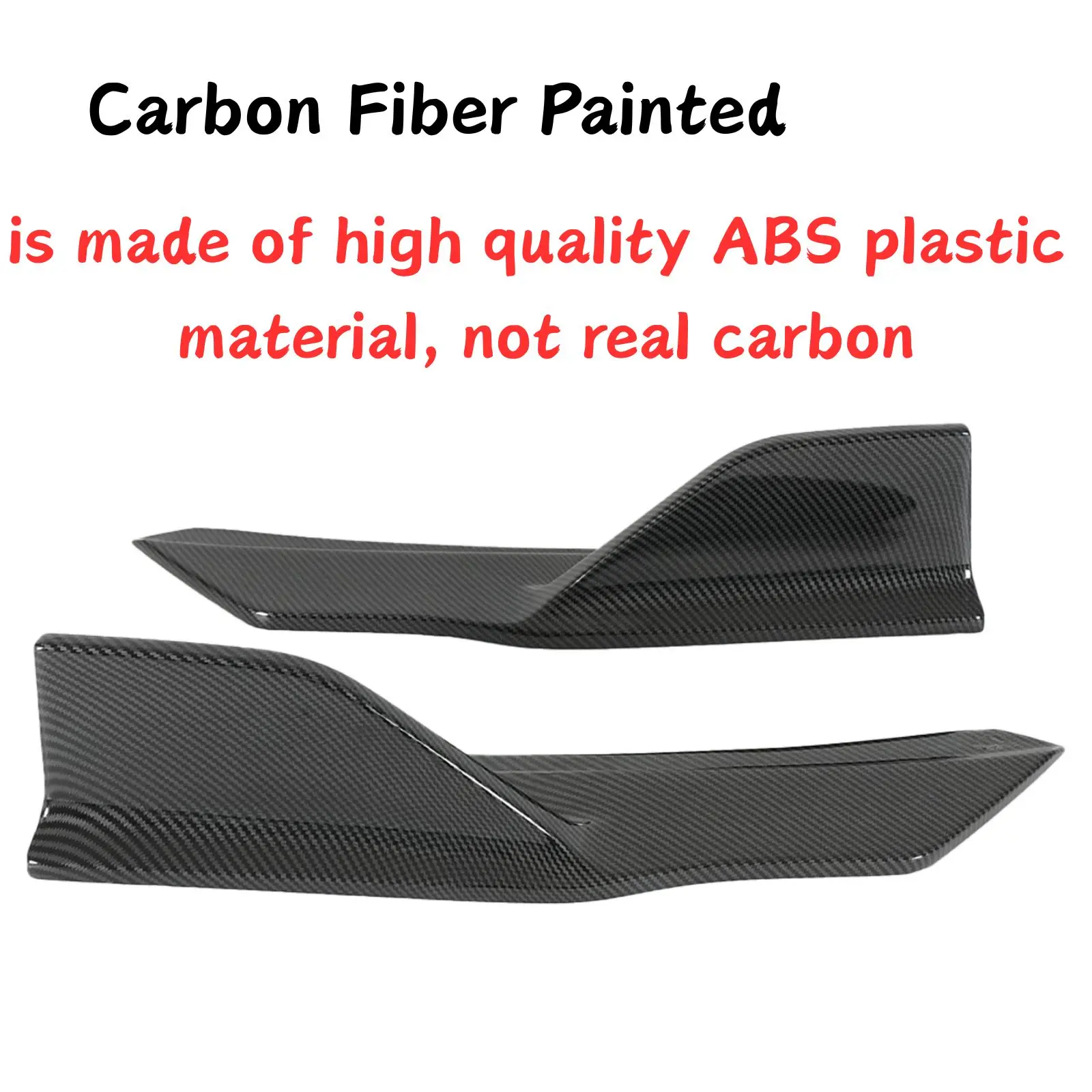 For Kia Stinger 2018-2023 A Pair Of Rear Bumper Corner Diffuser Splitter Glossy Black Carbon Fiber Painted Accessories Body Kit view 2