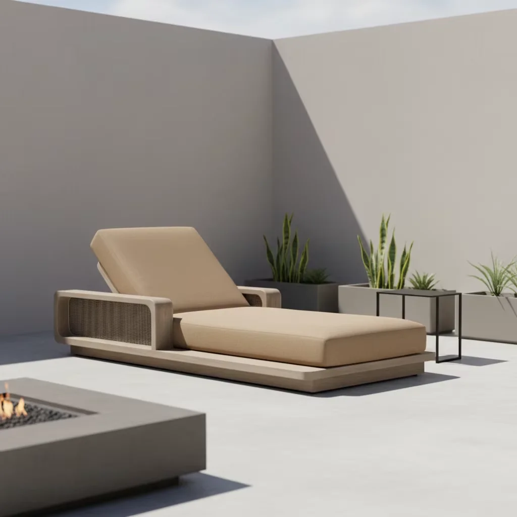 Luxury Swimming Pool Daybed Teak Sun Lounger Furniture Outdoor Teak Chaise