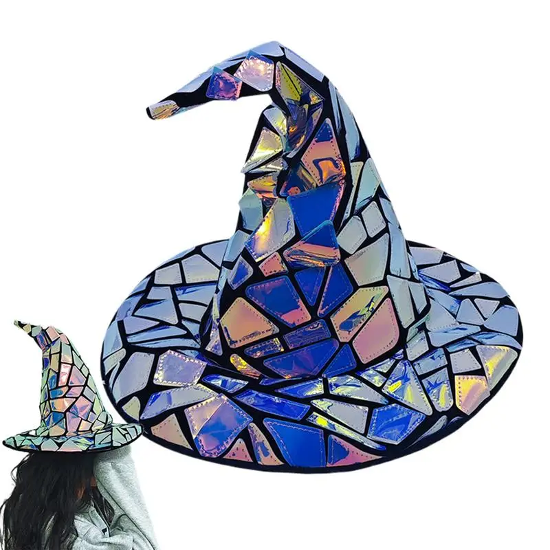 Nuevo sombrero de bruja, accesorios de Cosplay, sombrero de bruja, fiesta de Halloween, Festival, elemento láser Cyber punk, sombrero de bruja, ropa de fiesta Rave
