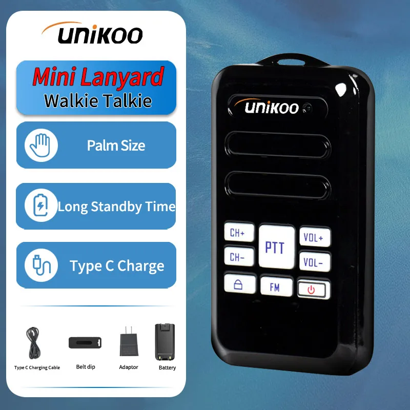

2 pcs UNIKOO UK250G Portable Ultra-thin PMR/FRS Two Way Radio Long range Comunicador Walkie Talkie for Camping