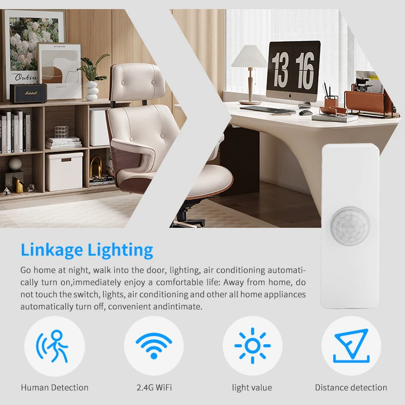 Tuya WiFi Smart PIR مستشعر الوجود المنزلي الذكي للتحكم عن بعد Dom يدعم Alexa وGoogle Home Assistant