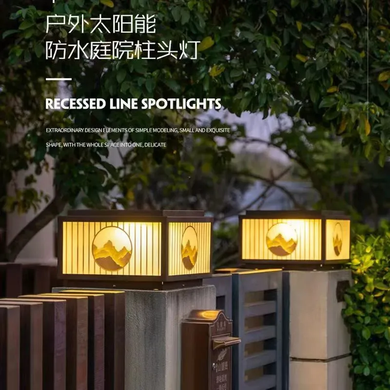 Solar Outdoor Courtyard LED Stigma Wall Light Villa Garden Rural Entrance Waterproof Landscape Decorative Light