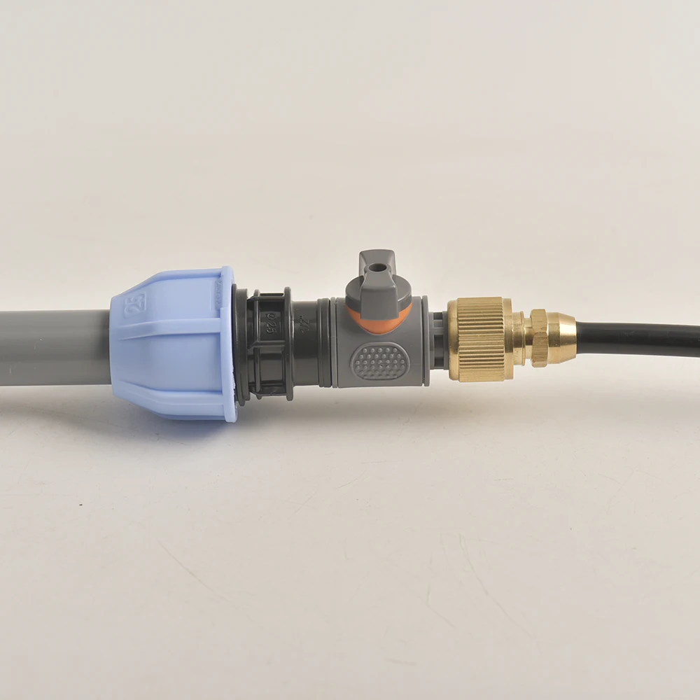 1Set PE Pipe Quick Connect Kit, PE Pipe Adapter Kit with Valve, DN15 DN20 Quick Connectr,Suitable for O.D20/25mm PVC/PE Pipes