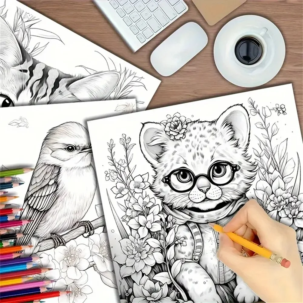 Imagem -03 - Colorido Art Coloring Book Papel Atualizado Original Livros de Papel Espessado a Candy Bone Birthday Party Gift Feriado 22 Páginas