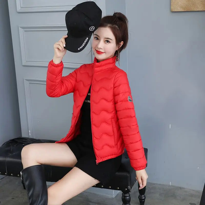 Herbst Winter Neue Mode Stehen Kragen Langarm Solide Parkas frauen Kleidung Koreanische Warme Alle-spiel Einfachheit Trend chic Top