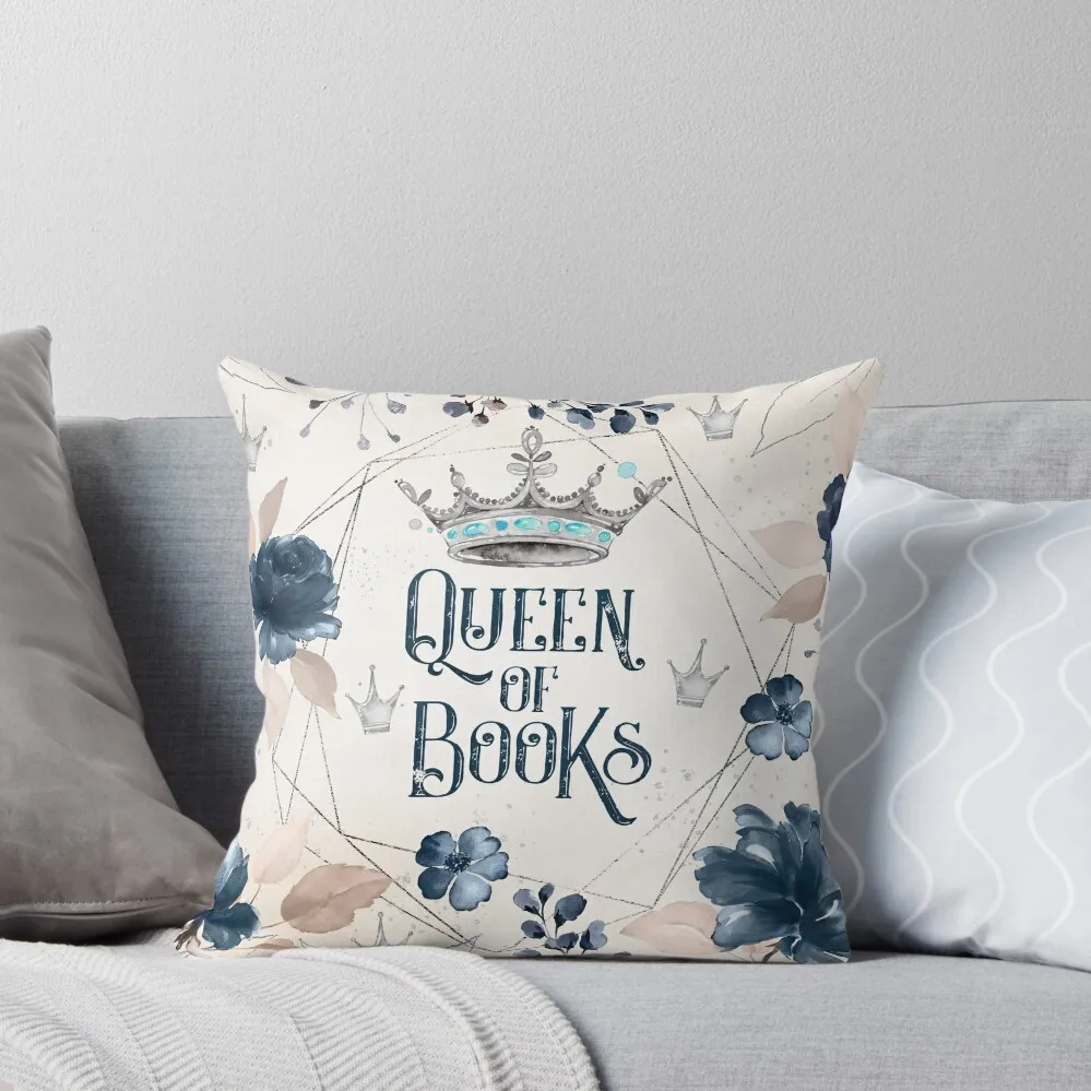 

Queen of Books Throw Pillow christmas decorations for home 2024 luxury throw pillow covers Marble Cushion Cover pillow