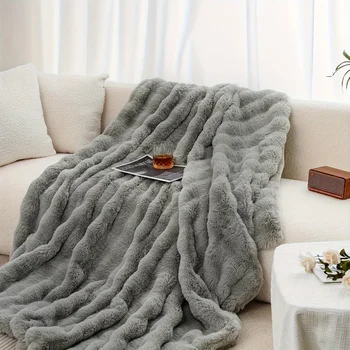 Cozy Faux Rabbit Fleece Blanket 3