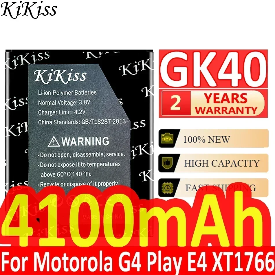 4100mAh Phone Battery GK40 for Motorola Moto G4 Play G4Play E4 XT1766 XT1607 XT1609 XT1600 Mobile Phone Battery