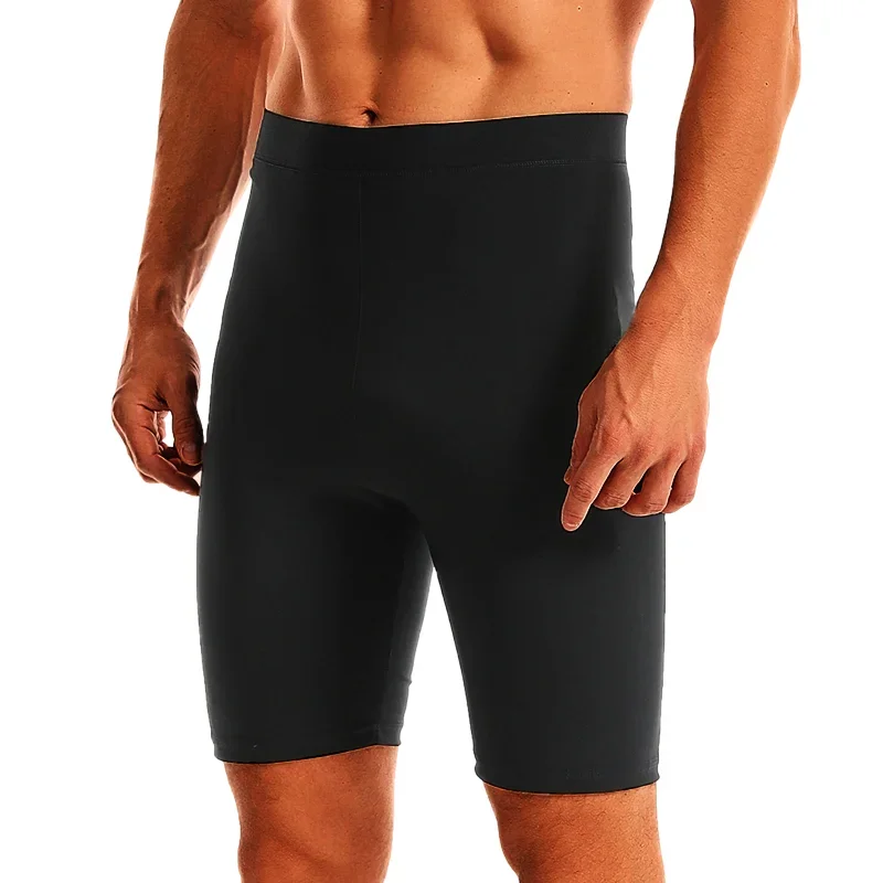 Pantalones cortos de sudoración para hombre, moldeador de cuerpo para quemar grasa, entrenador de cintura alta, ropa moldeadora adelgazante,