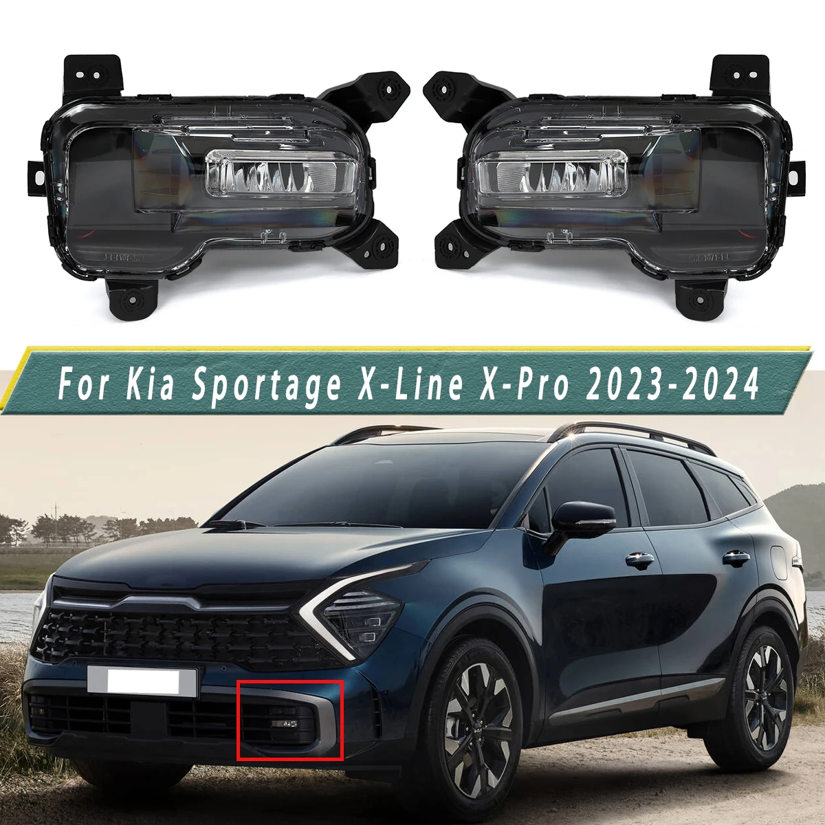 

2 шт. DRL дневные противотуманные фары для 2023-2024 Kia Sportage X-Line X-Pro