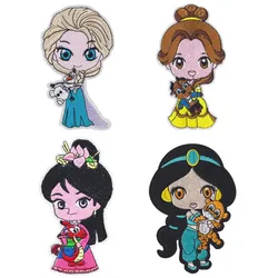 Elsa Belle Mulan Princess Embroidery Patches children women For Clothing DIY  on Fabric Badge DIY Apparel Accessories