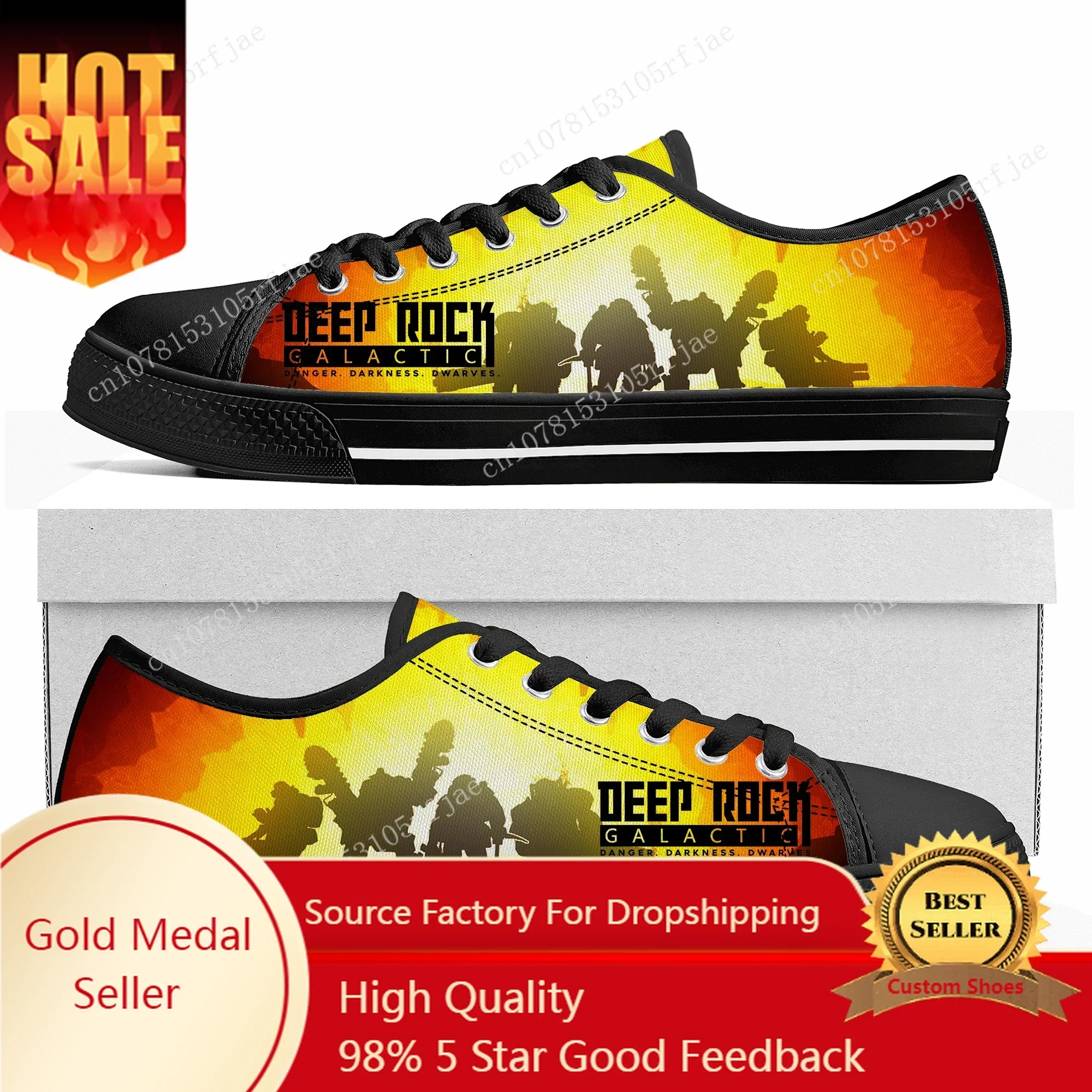 Deep Rock Galactic Custom Low Top Sneakers Cartoon Game Women Men Teenager High Quality Shoes Casual Tailor Made Canvas Sneaker